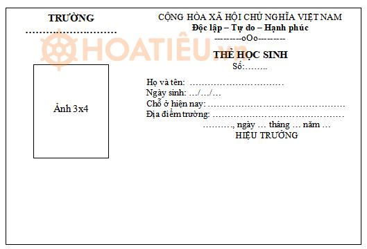 Mẫu thẻ học sinh đẹp nhất