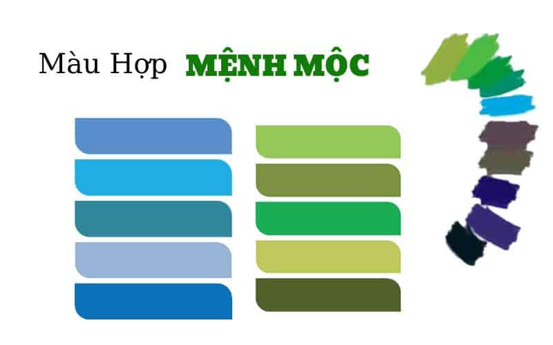 Tone màu xanh hợp với mệnh Mộc