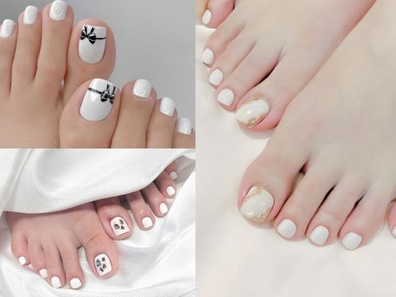 18+ Mẫu nail chân trắng đơn giản thu hút nhất